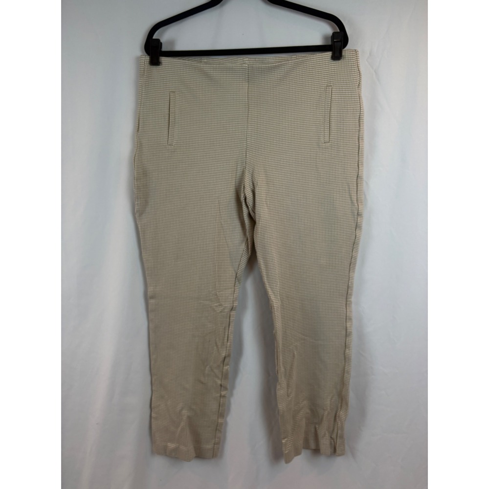 Tan Houndstooth Pull On Ankle Pants Slim Leg Professional Trousers Women's 16R‎